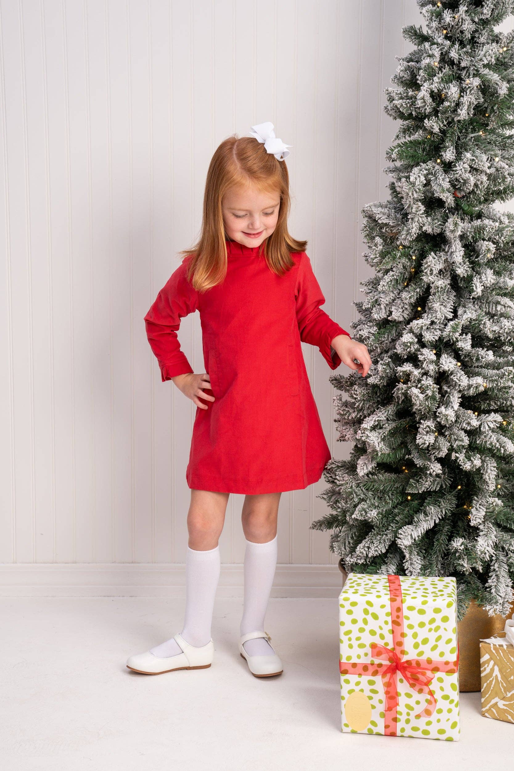 The Oaks Apparel Company - Wholesale Dress - Kids - Kate Red Cord Dress2