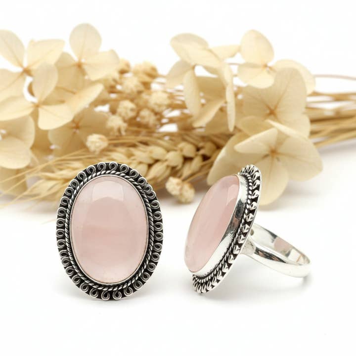 Bague Pierre Quartz Rose pour la vente par Produtos Namasté