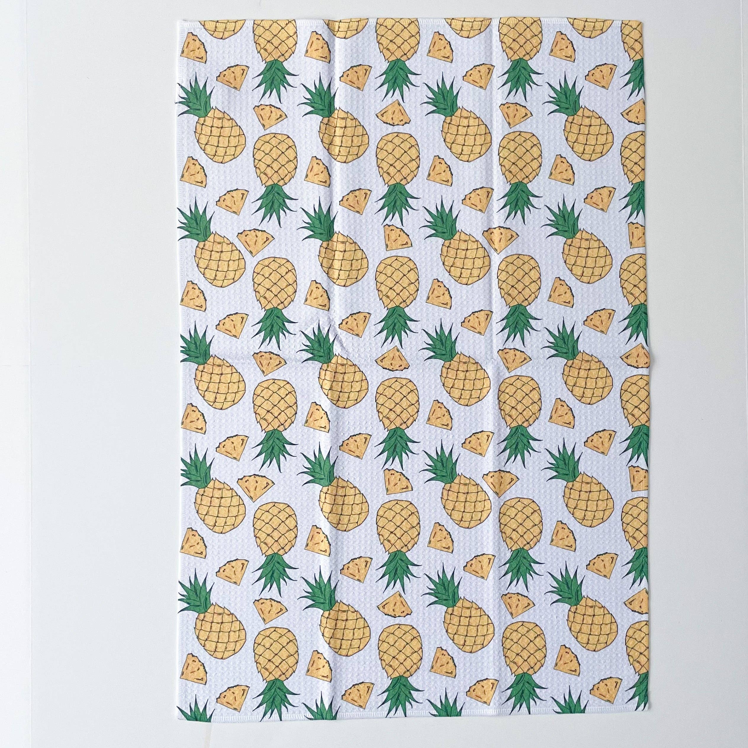 Jami Creates - Wholesale Tea Towel - Pineapple Patterned Waffle Kitchen Dish Towel2