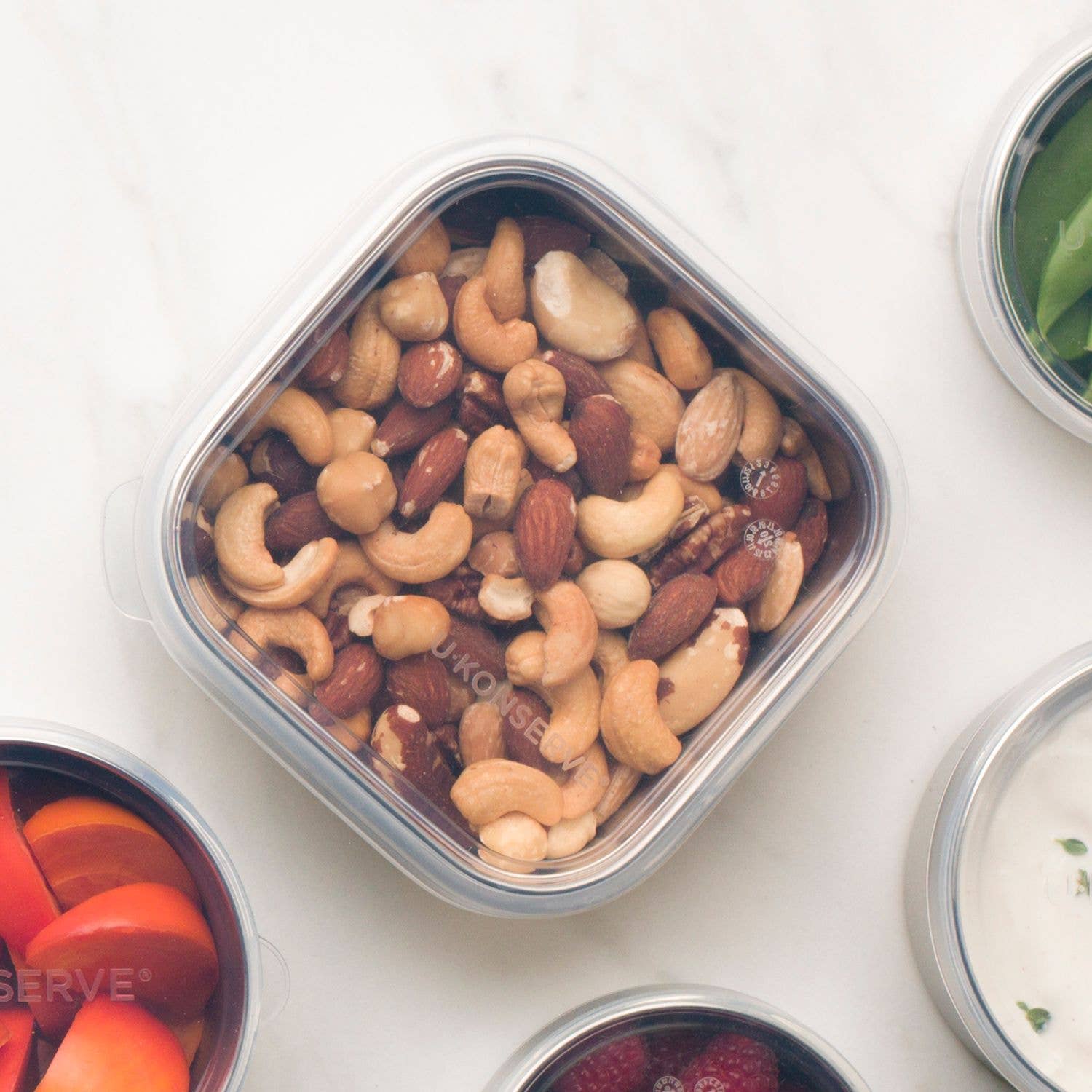 U Konserve - Wholesale Food Storage Container - To-Go Square Container | 15oz | Clear Silicone Lid1