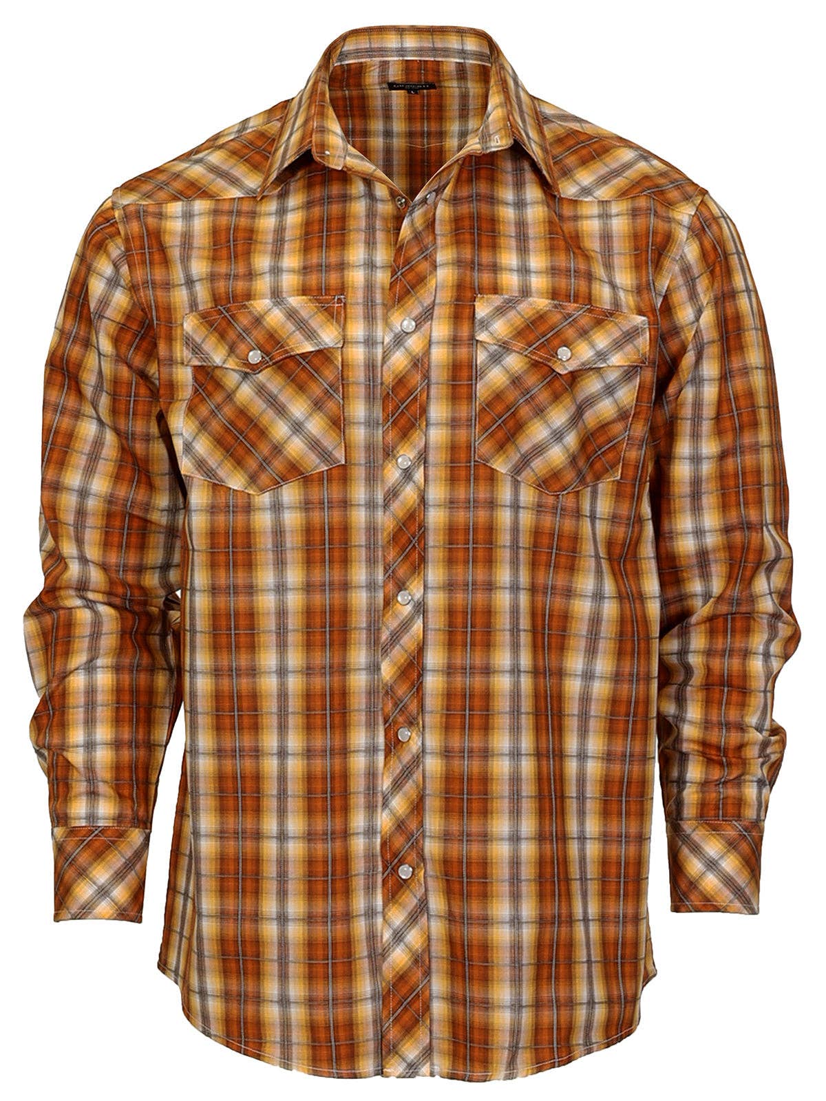 b-one inc – wholesale Buttoned-down shirt – Men's – Men's Pearl Snap Button Down Plaid Long Sleeve Western Shirt15