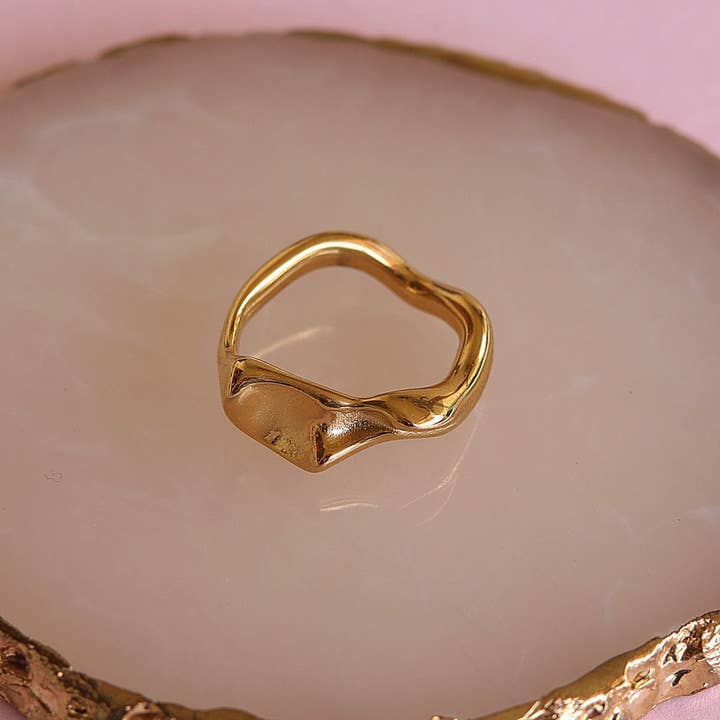 MeloMelo - Wholesale Band/Stacked Ring - Bennett - Liquid Gold Ring6