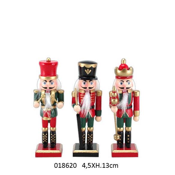 Faye - Wholesale Christmas Decoration - Pm 'Fritz' Wooden Nutcracker 4.5 X 4 X H13 cm/2 Ass0