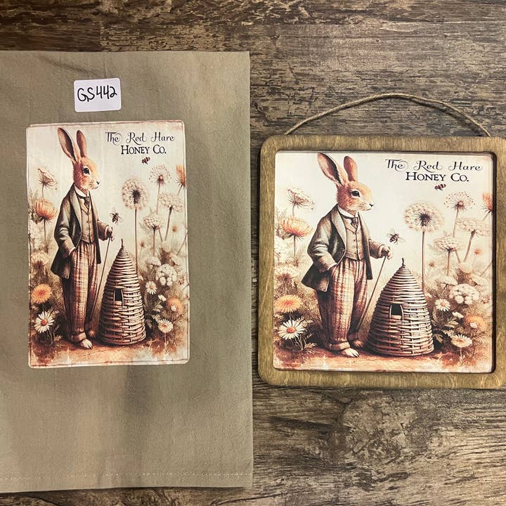 31 Easter 28x28" Towel and 8x8" wooden Plaque Hand made for wholesale by Raggedy Junction