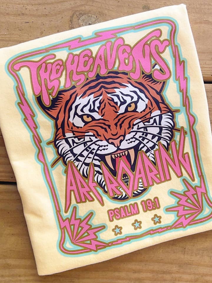 COTTON PRESS CO. - Wholesale Screen Printed T-Shirt - Women's - The Heavens Are Roaring - Comfort Colors T-Shirt