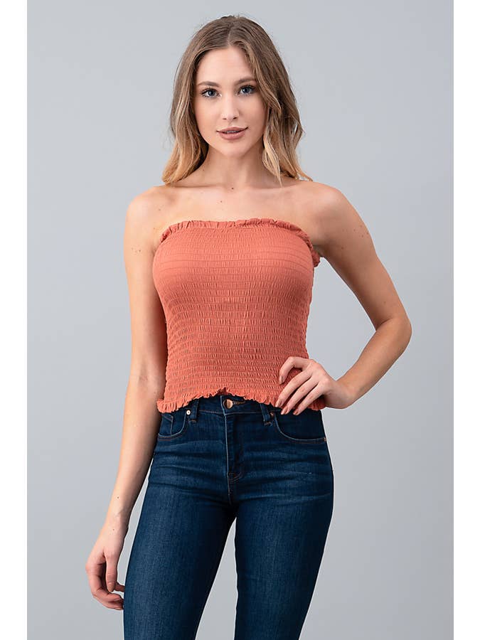 Heart & Hips - Wholesale Knit Top - Women's - AU19472 - SMOCKING TUBE TOP