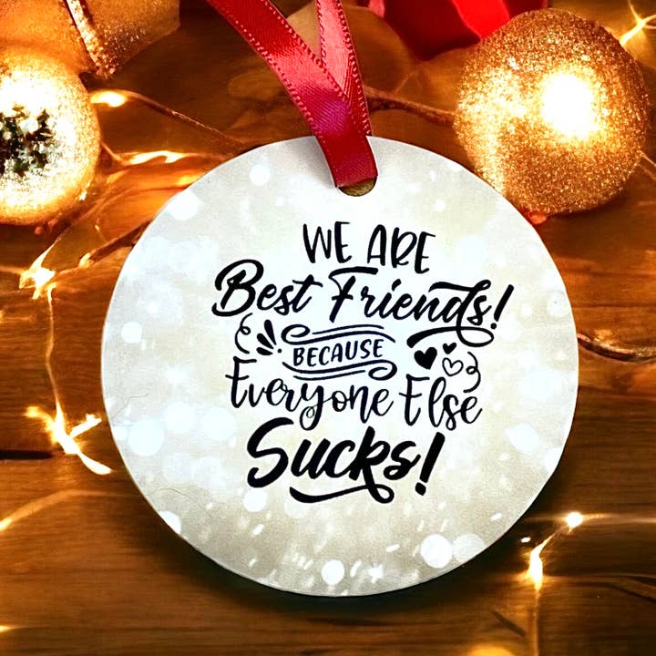 Lasting Impressions CT - Wholesale Ornament - 3 Pcs Funny Best Friends Holiday Ornaments