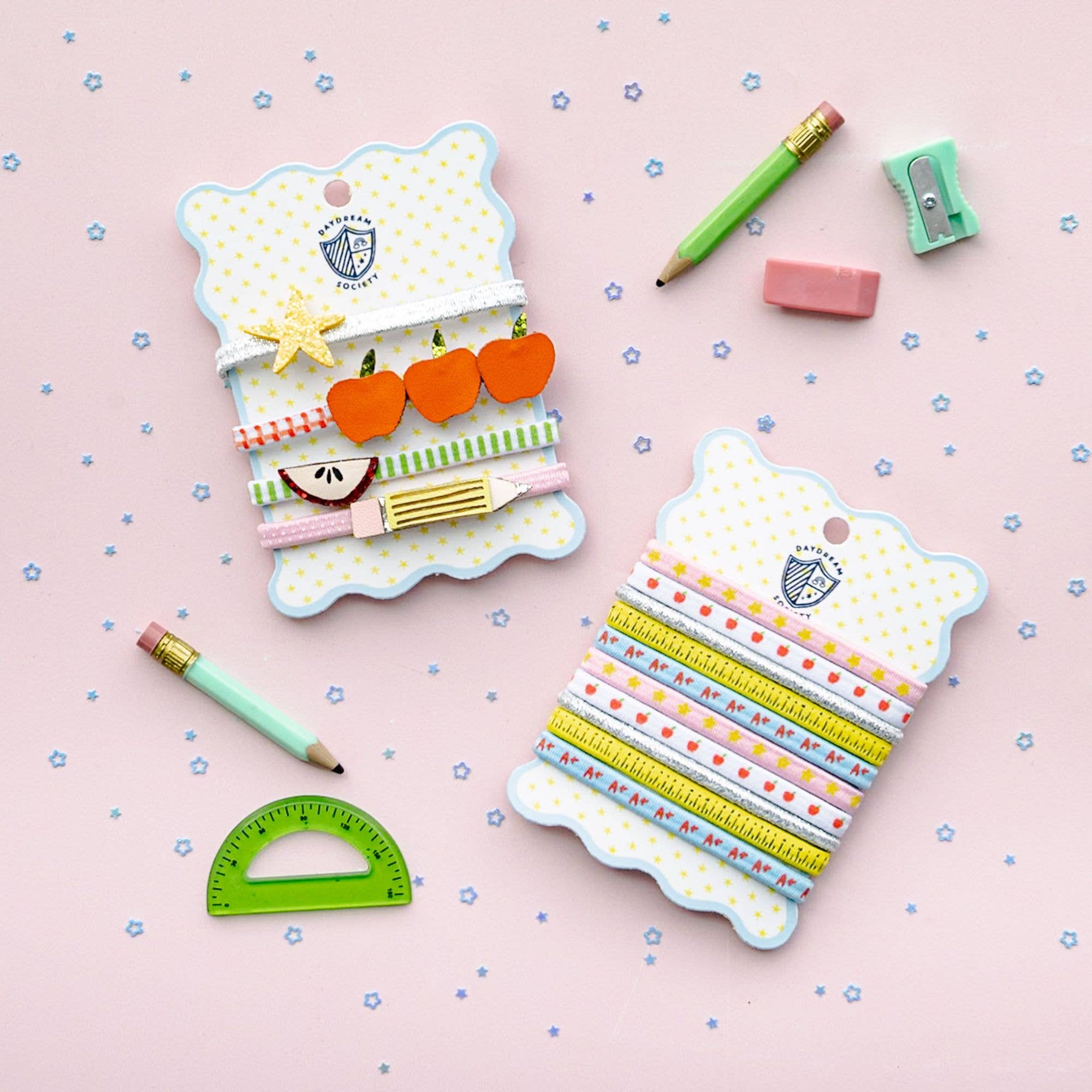 Jollity & Co. + Daydream Society - Wholesale Hair Tie - Kids - Smarty Pants Embellished Pack of 4 Hair Tie Set1