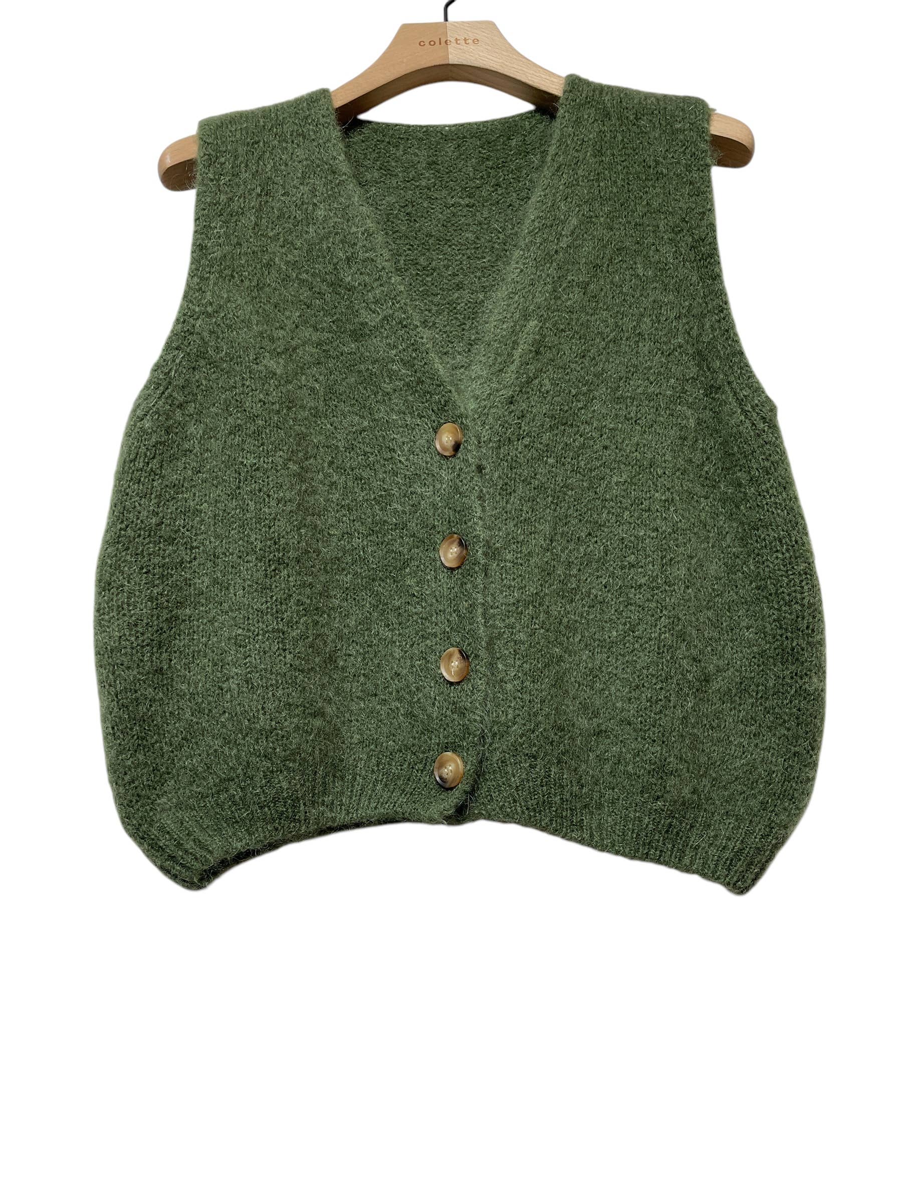 LINEN & COTTON HOUSE - Wholesale Sweater Vest - Women's - Sleeveless sweater with buttons 507113
