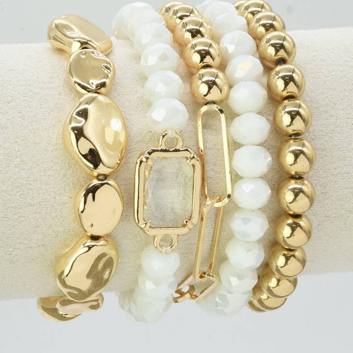 MiMi Wholesale - Wholesale Jewelry Set - CB2191 5 Piece Beaded Bracelet Set