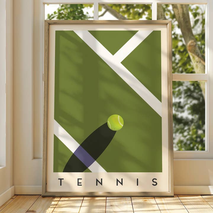Tennis Wall Art - Minimal Sports Illustration Poster for wholesale by Sera/Lina