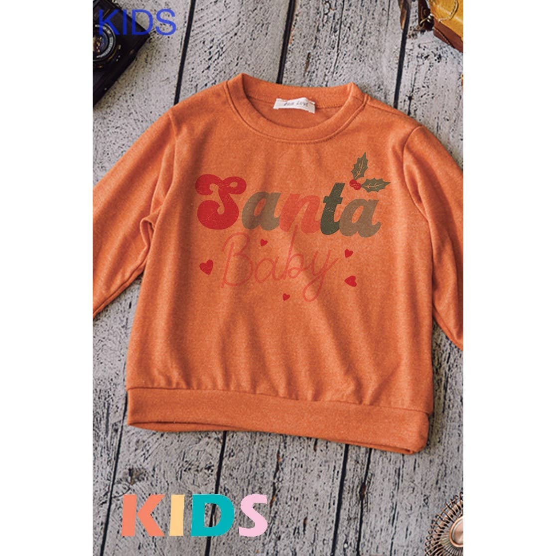 Phil Love - Wholesale Sweatshirt - Kids - Kids Santa baby print Soft Sweatshirt2