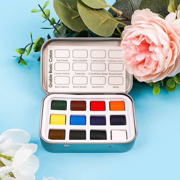 Grabie - Wholesale Watercolor Paint - Watercolor Pocket Set of 12 - Essential Colors3