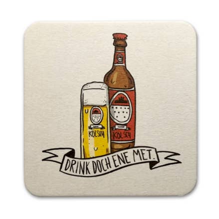 Stadtliebe® | Carte postale à bière de Cologne « Drink doch ene Met » pour la vente par Stadtliebe®