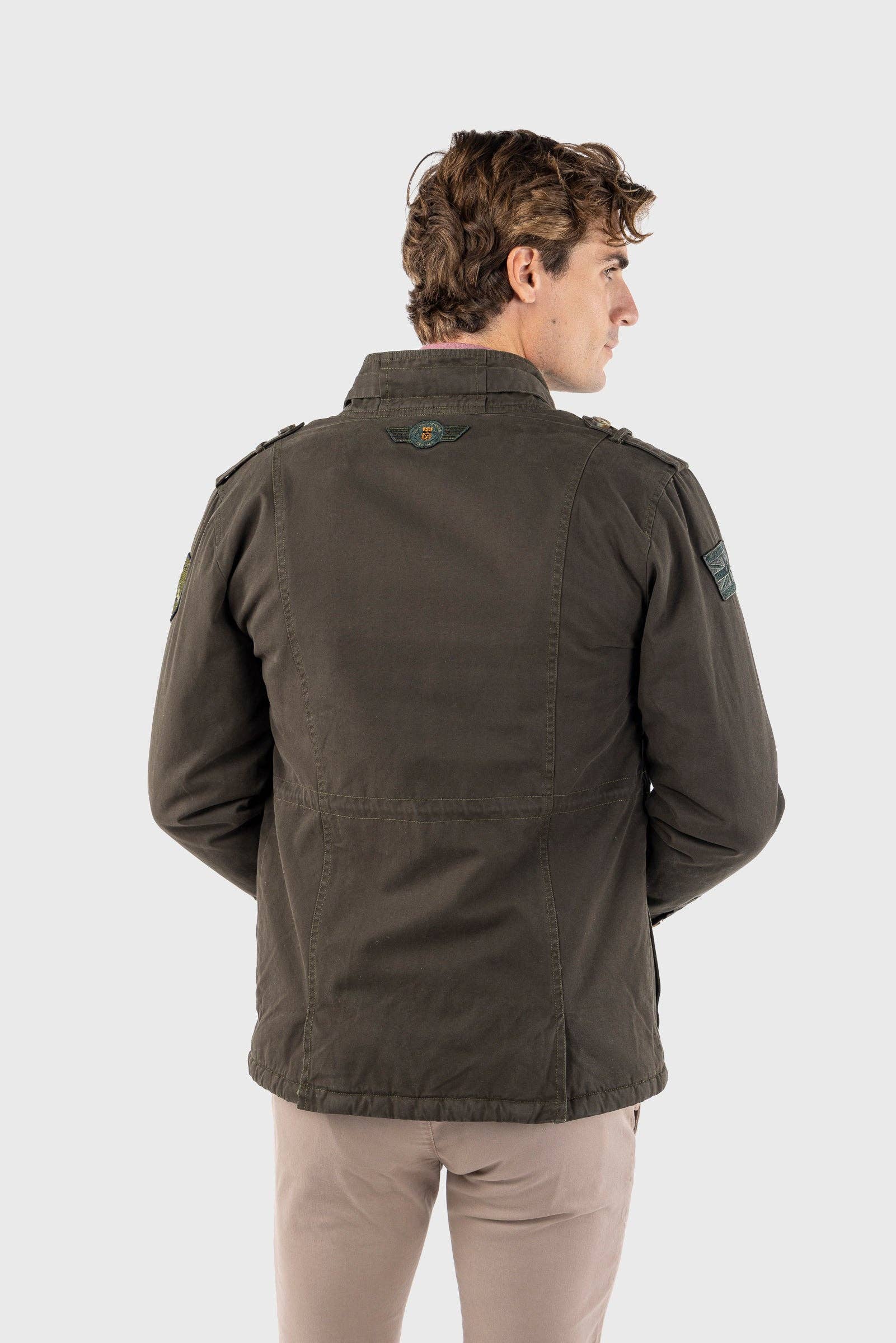 williot – Großhandel Jacke - Herren – Saharan-Jacke mit khakifarbenen Aufnähern3