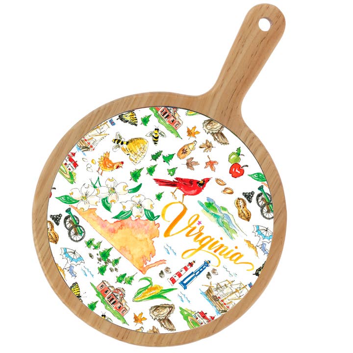 Virginia VA State Bamboo & Ceramic Cheese Board Rosanne Beck for wholesale by Boston International