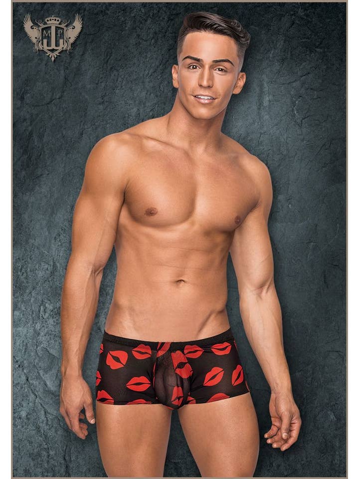 Print Male Power Kiss Me Mini Short MP145232 for wholesale on Faire