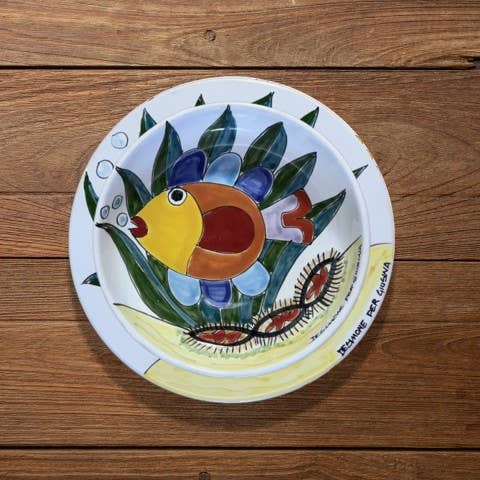 Ceramiche De Simone - Wholesale Dinner Plate - De Simone Plate for Giusina "Under the Sea"1