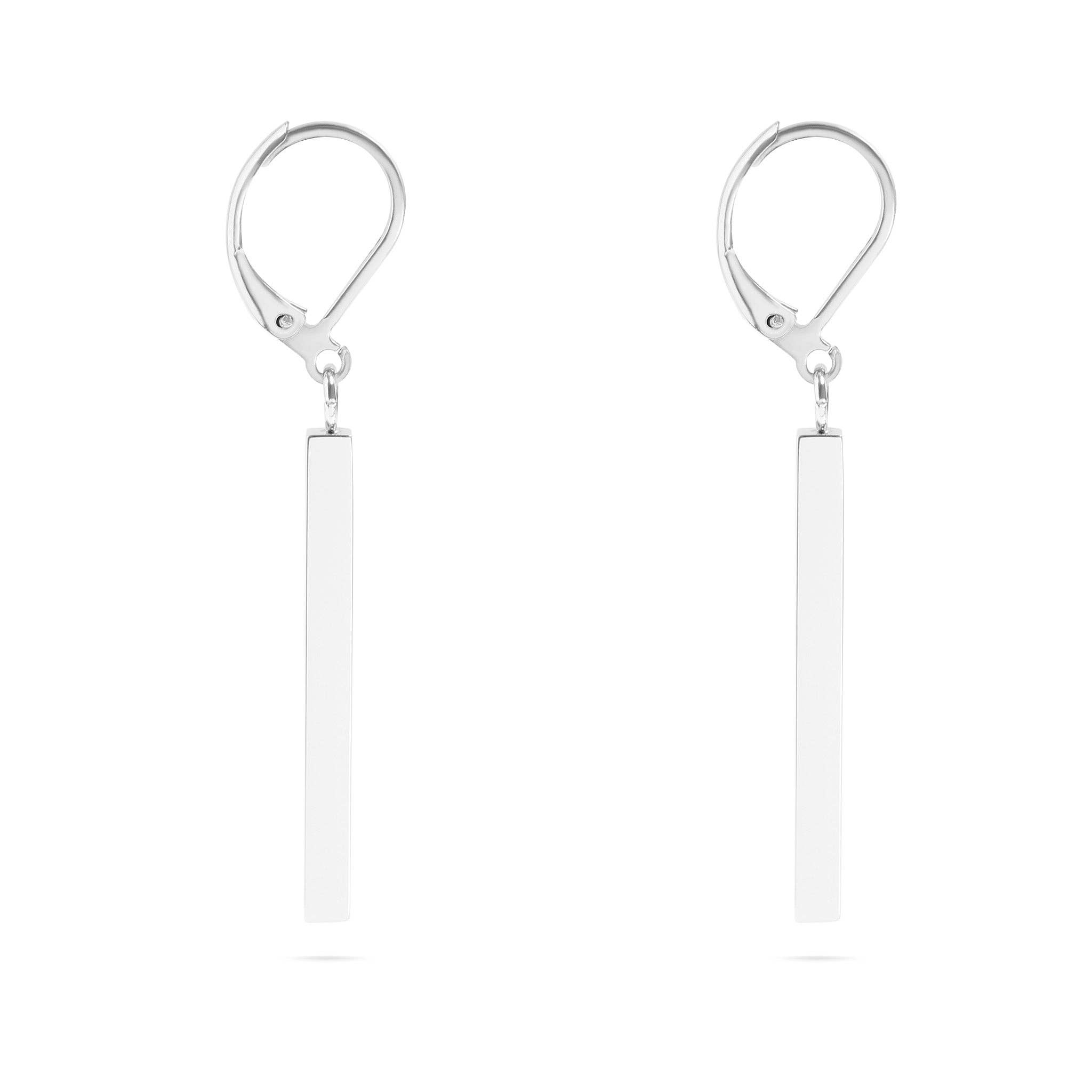WJW - Wholesale Dangle Earrings - 18K Gold Stainless Steel Dangle Vertical Drop Bar Earrings1