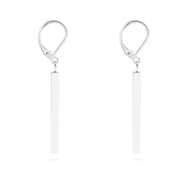 WJW – wholesale Dangle earrings – 18K Gold Stainless Steel Dangle Vertical Drop Bar Earrings