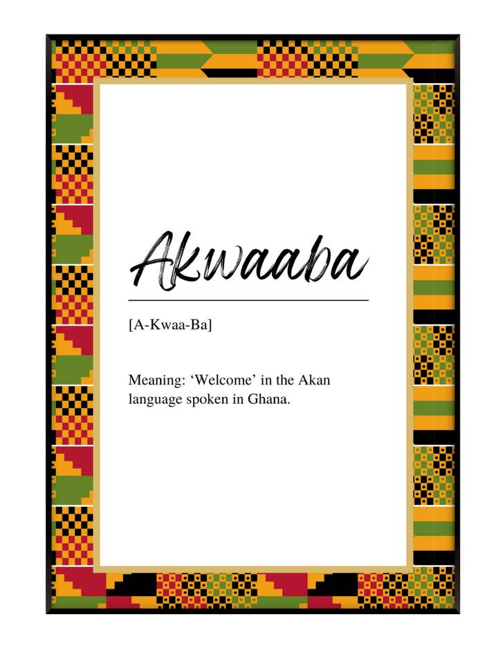 Stampa Kente Akwaaba per la vendita all'ingrosso da parte di Akua Home