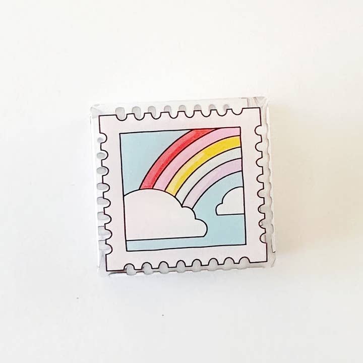 Calliope Pencil Factory - Wholesale Binderclip - Rainbow Stamp Clip 1