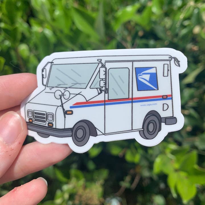 USPS Mail Truck Sticker - Vinyl - Dishwasher Safe - Waterpro for wholesale by Extremely Retro