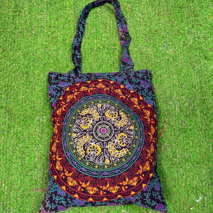 Eco Cotton Shopping Bag Mandala Shoulder bag shopping bag and other Purchase Wholesale reusable fabric bags. Free Returns & Net 60 Terms on Faire trending on Faire.