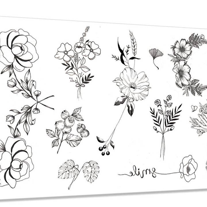 Temporäres Tattoo mit Blumenmuster „Blooming Day“ für den Großhandel von Sioou
