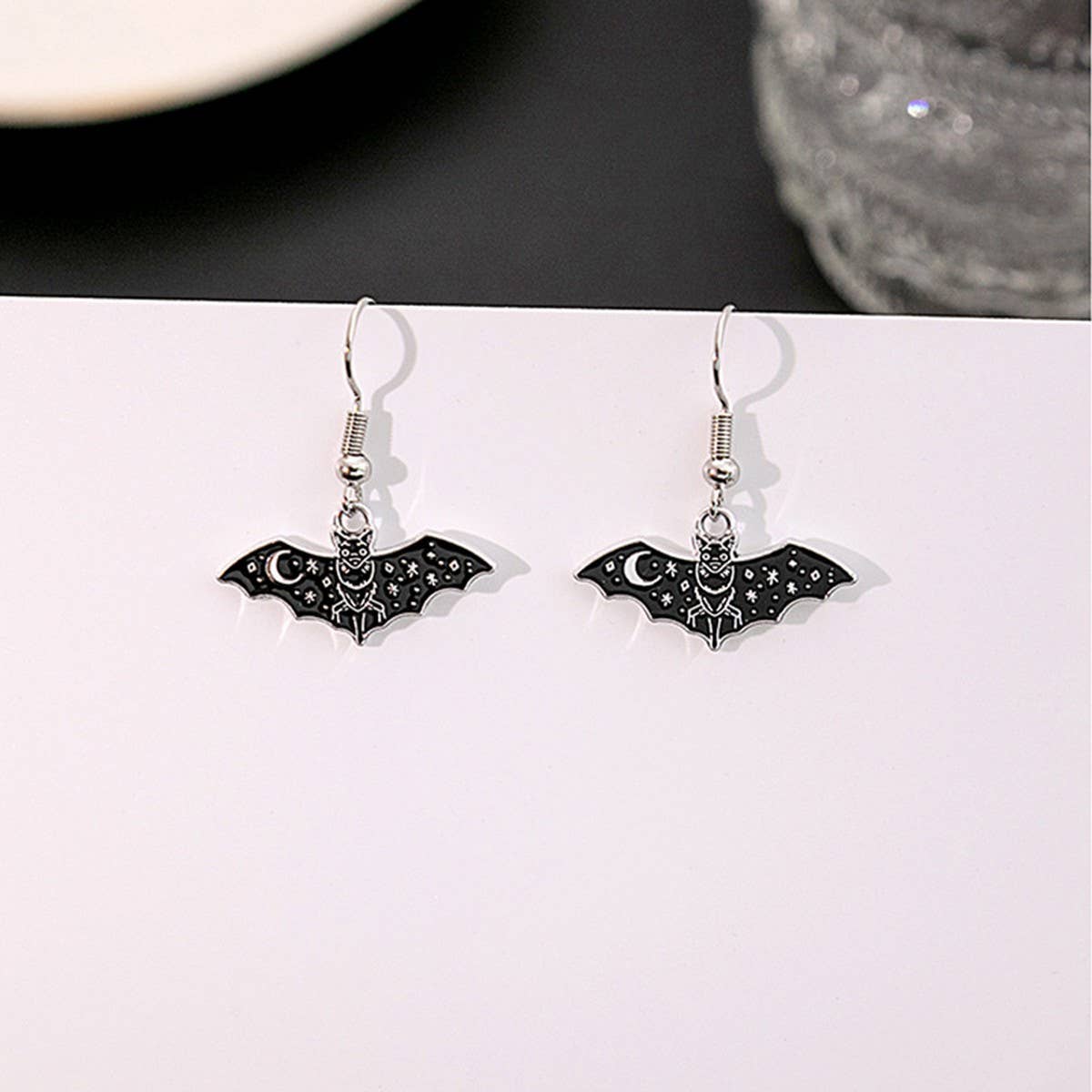 ACCITY - Wholesale Dangle Earrings - DARK HALLOWEEN FUNNY CREATIVE BAT EARRINGS_CWAJE18421