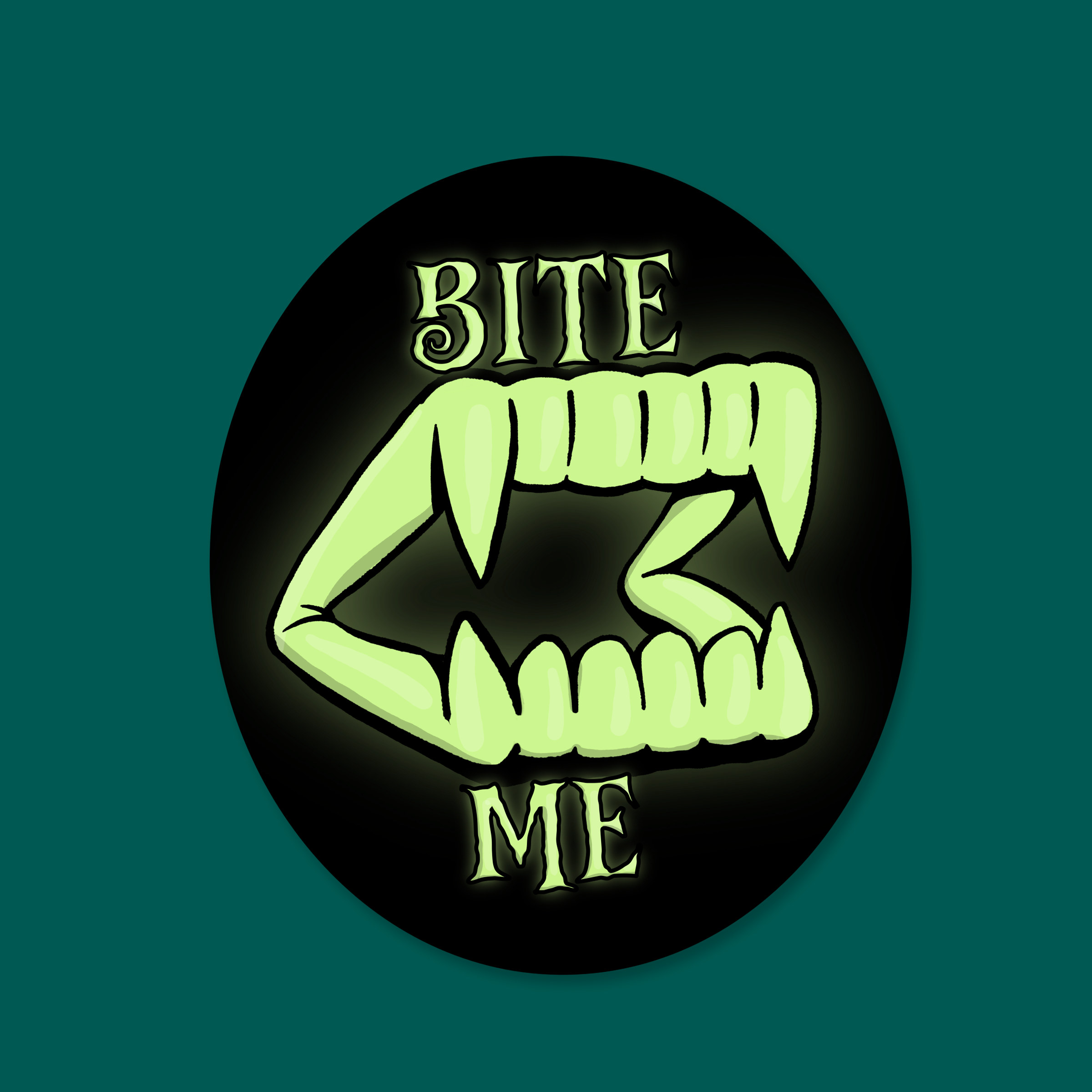 dash&doodle - Wholesale Sticker - Bite Me Fangs – 3" Vinyl Sticker0