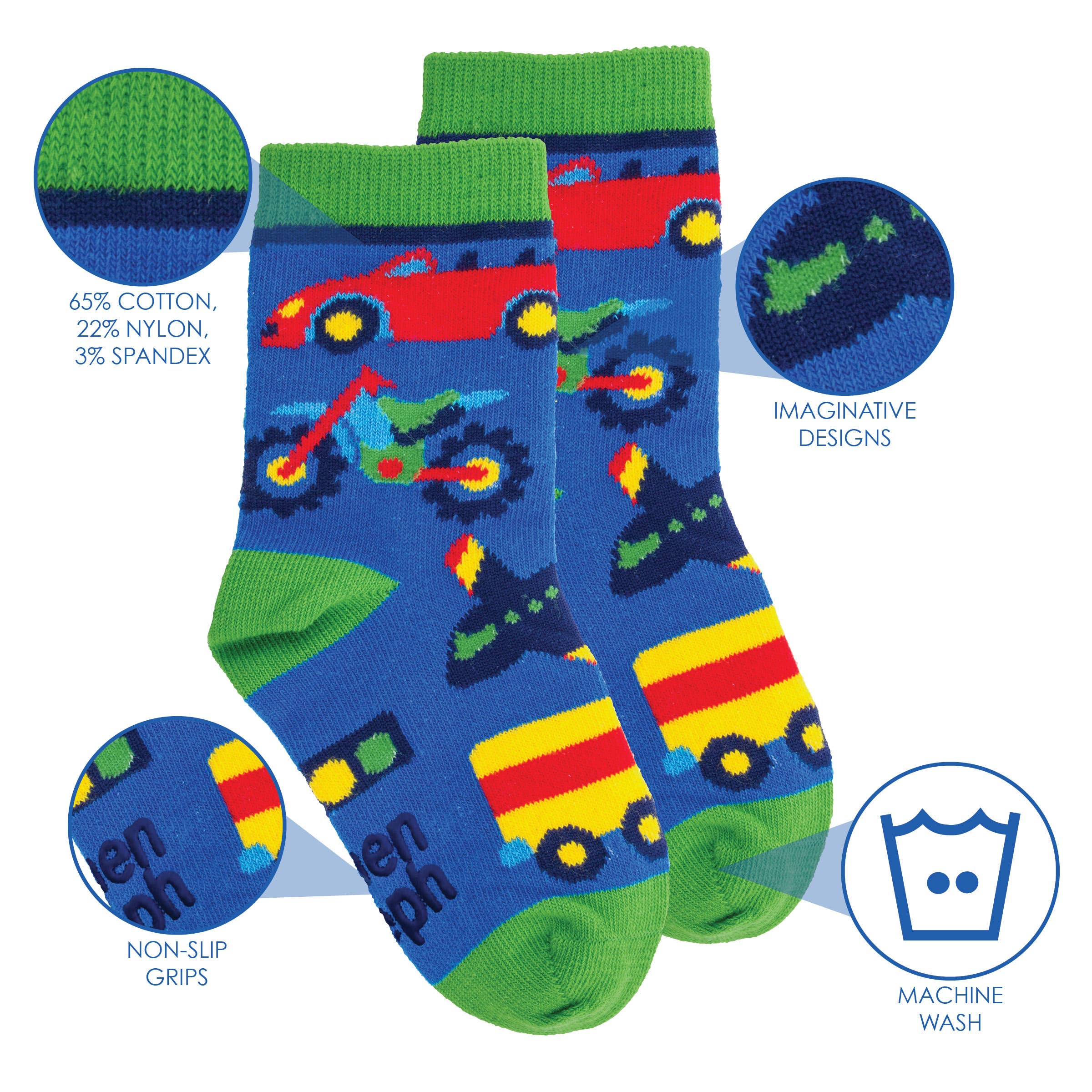 Stephen Joseph Gifts - Wholesale Socks - Kids - Transportation Toddler Socks2