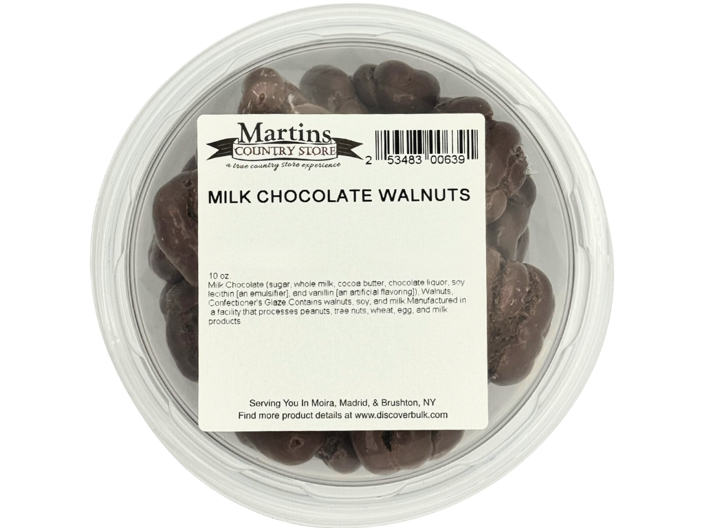 Martin's Country Store LLC - Wholesale Chocolate Covered Sweets - MILK CHOCOLATE WALNUTS 10oz3
