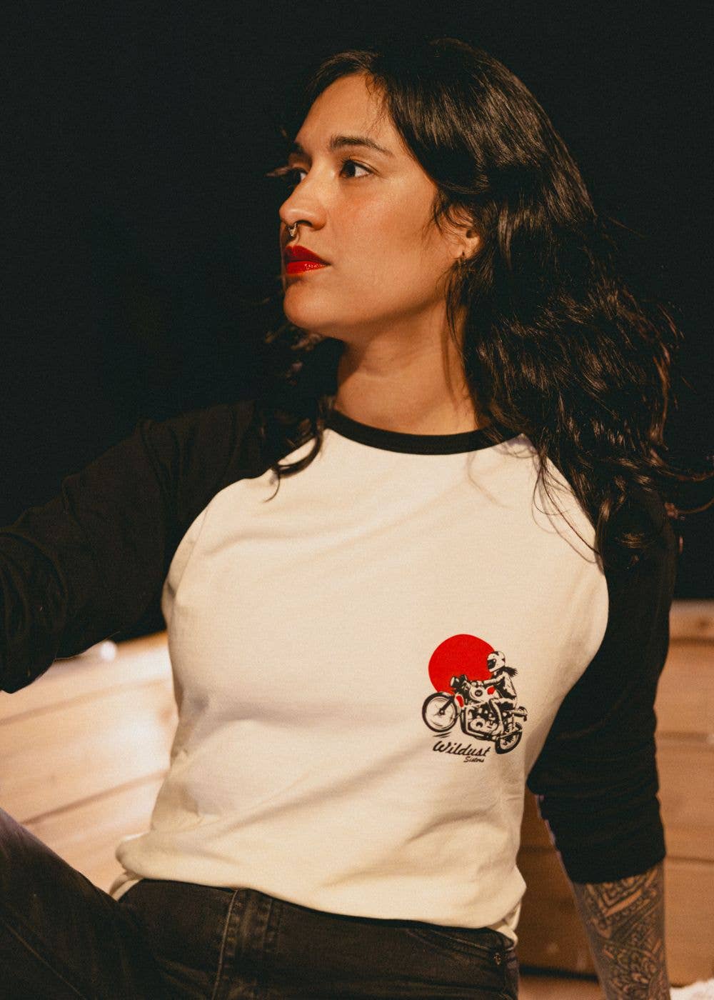 WILDUST - Wholesale Screen Printed T-Shirt - Women's - BASEBALL TEE - REBEL0