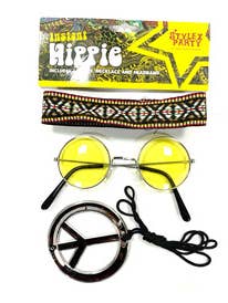 Stylex Party - Vente Déguisement – femme - Hippy Kit Set de lunettes, serre-tête, collier, déguisement6