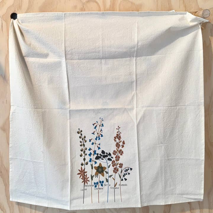 Quirks of Art co. - Wholesale Tea Towel - Flour Sack Tea Towel | Wildflowers | Seed Packet1