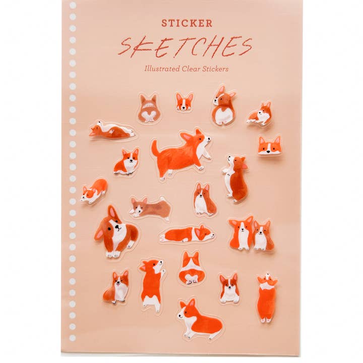 Girl of All Work - Wholesale Sticker - Corgis Sticker Sketches