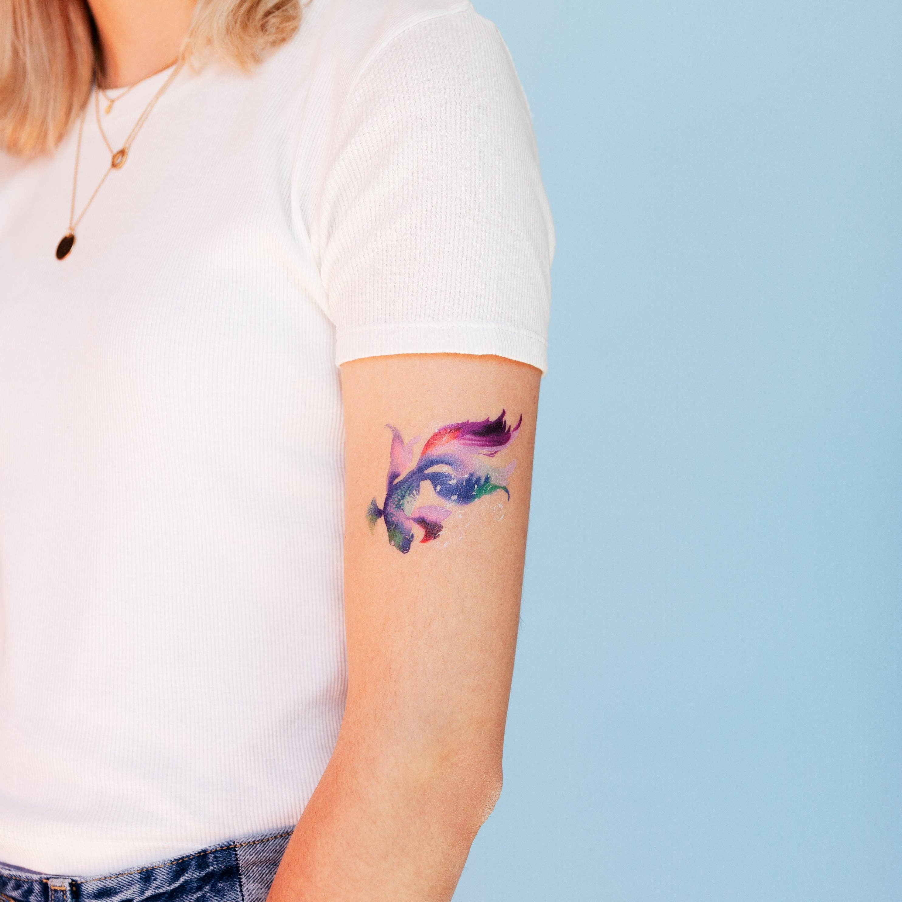 Tattly - Wholesale Temporary Tattoo - Betta Fish Tattoo Pair2