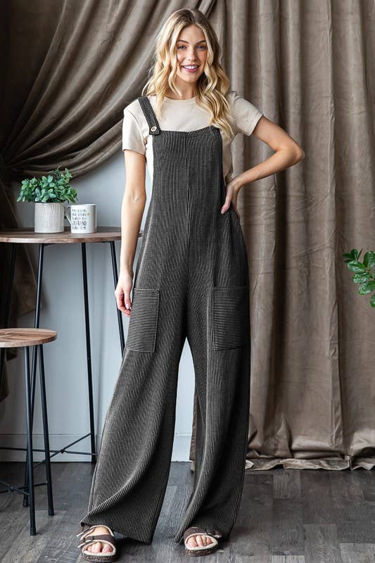 HEIMISH - Wholesale Jumpsuit - Women's - EP6810-10 SLEEVELESS SOLID URBAN RIBBED JUMPSUITS4