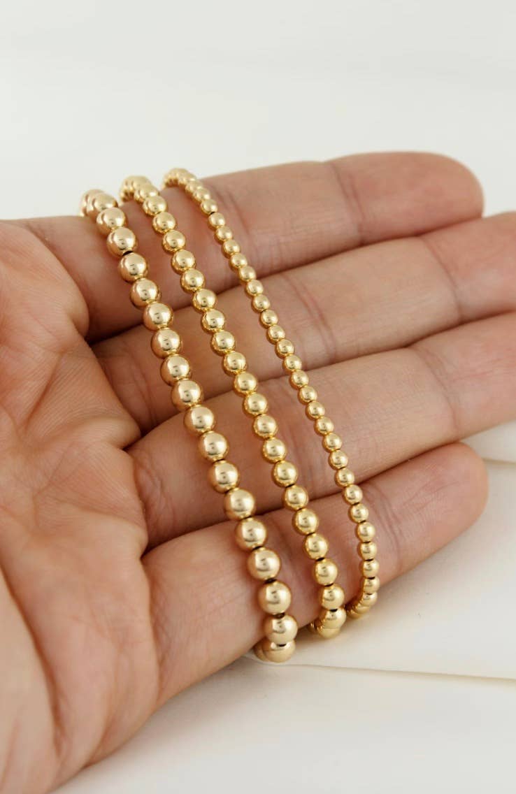 HoopLa - Wholesale Beaded Bracelet - Beads-Stacking Stretch Bracelets Steel Gold 14K  Waterproof21