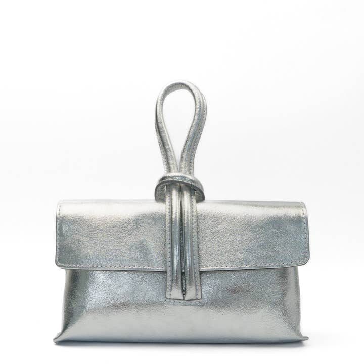 Leather bag "Barletta" Silver for wholesale by LaTalia