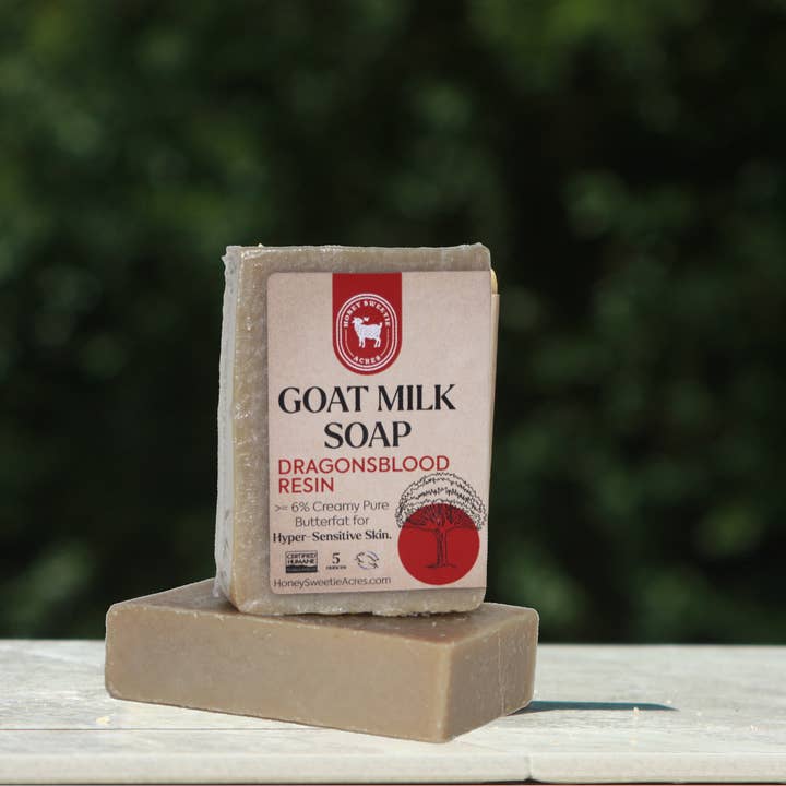 Soap: Dragonsblood Resin Goat Milk Soap for wholesale by Honey Sweetie Acres