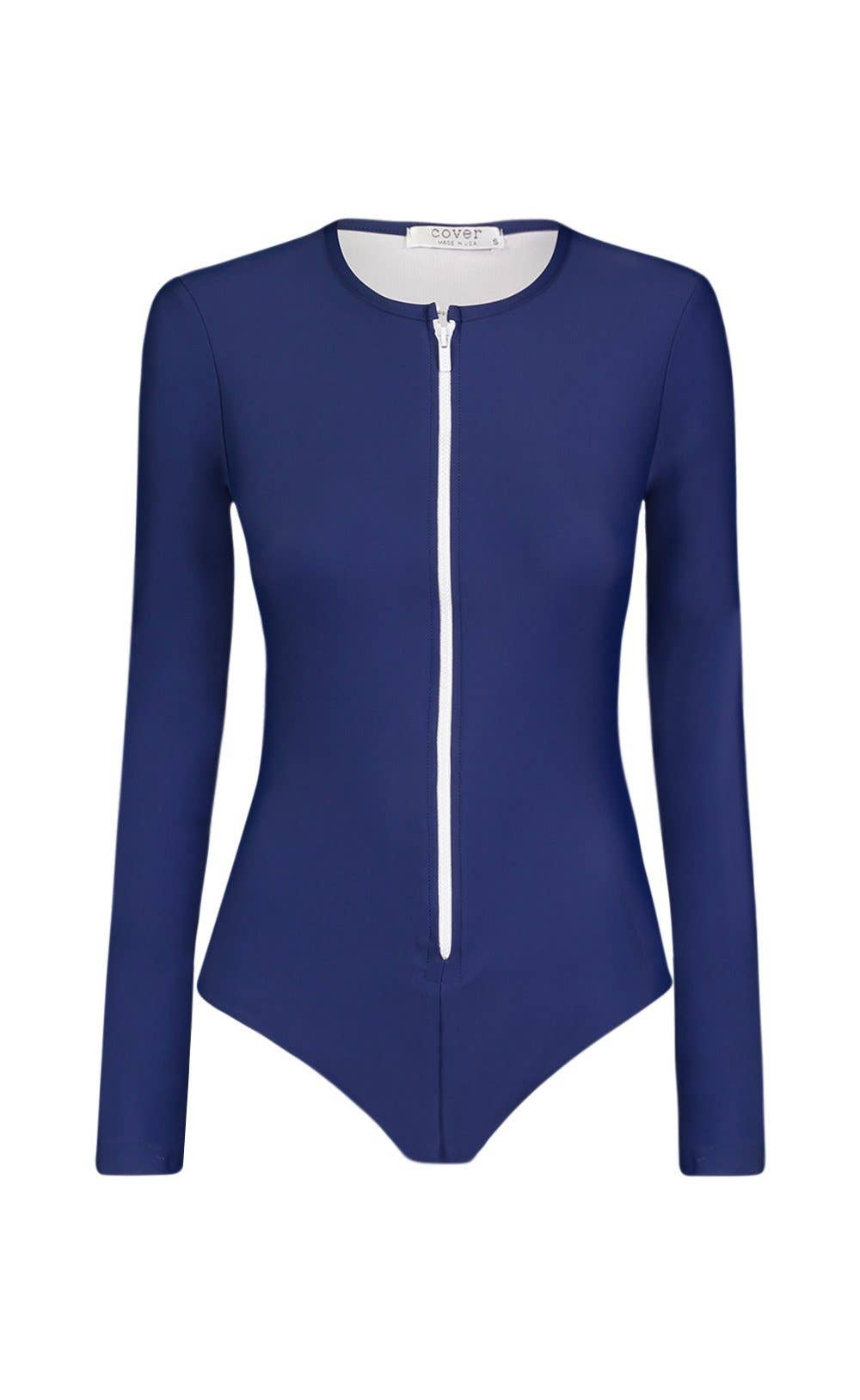 Marine Maillot de bain zippé à manches longues en vente sur Faire0