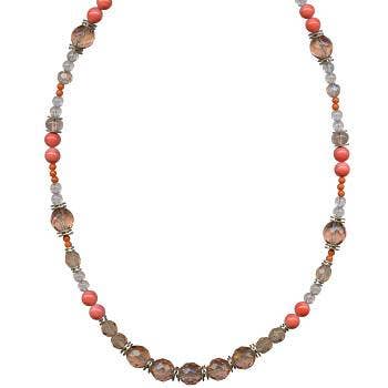 KORAALTINTEN 30 INCH KETTING - TSJECHISCH GLAS EN KRISTAL voor wholesale door Owen Glass Collection