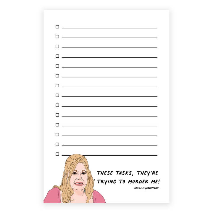 These Tasks Are Trying to Murder Me Notepad for wholesale by Sammy Gorin LLC
