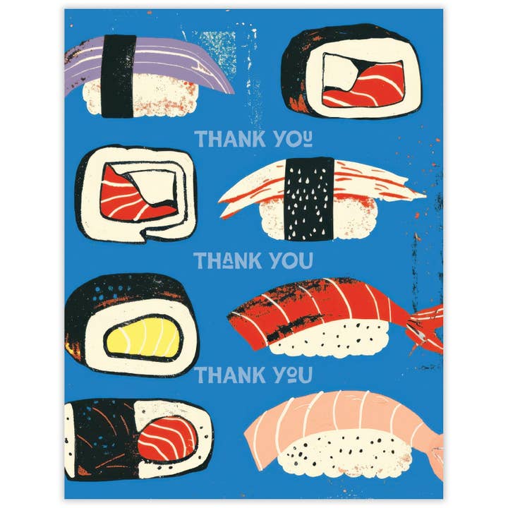 Sushi Thank You Card for wholesale by Scarecrow & Nut Tree