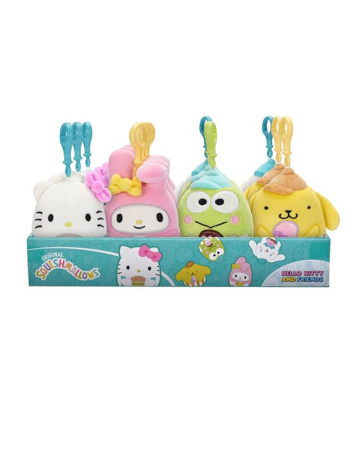 Squishmallows 3.5" Hello Kitty Clip On Plush in 12pc Display for wholesale by License 2 Play Toys