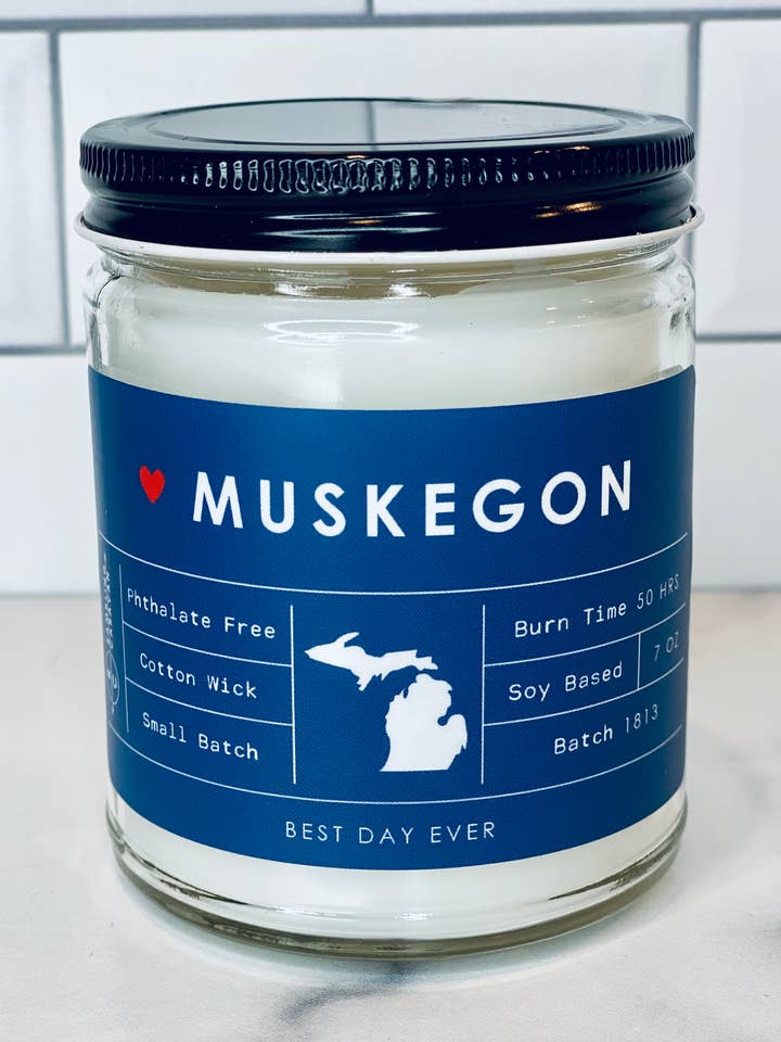 Muskegon, MI Candle for wholesale by Rambling Caravan