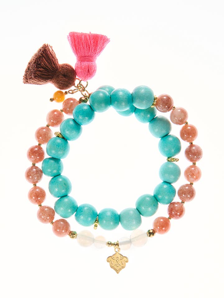 Pietra solare turchese doppia Mala per la vendita all'ingrosso da parte di samsara collection