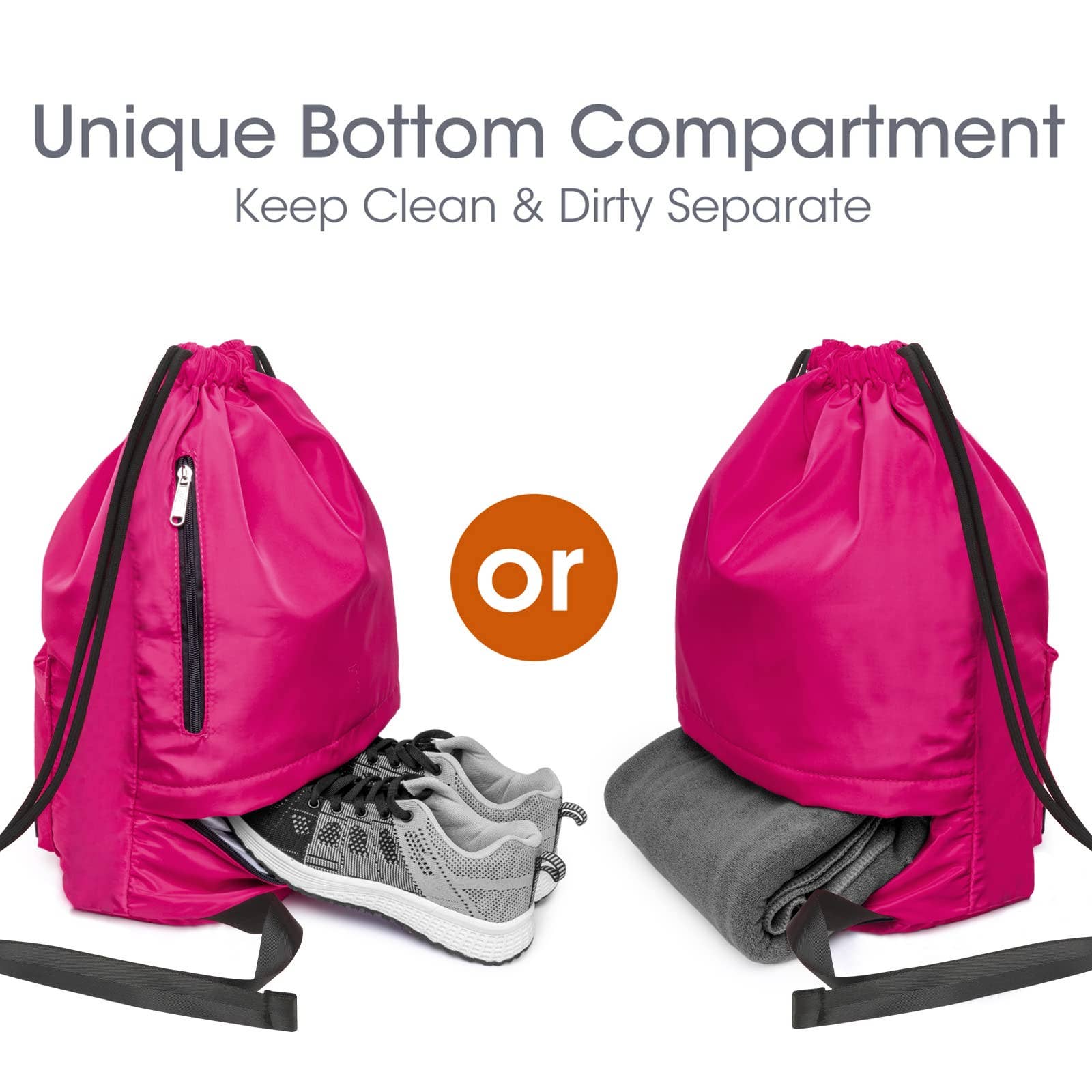 wandf - Wholesale Backpack - Unisex - WF6030 Sport Drawstring Backpack With Shoe Compartment13